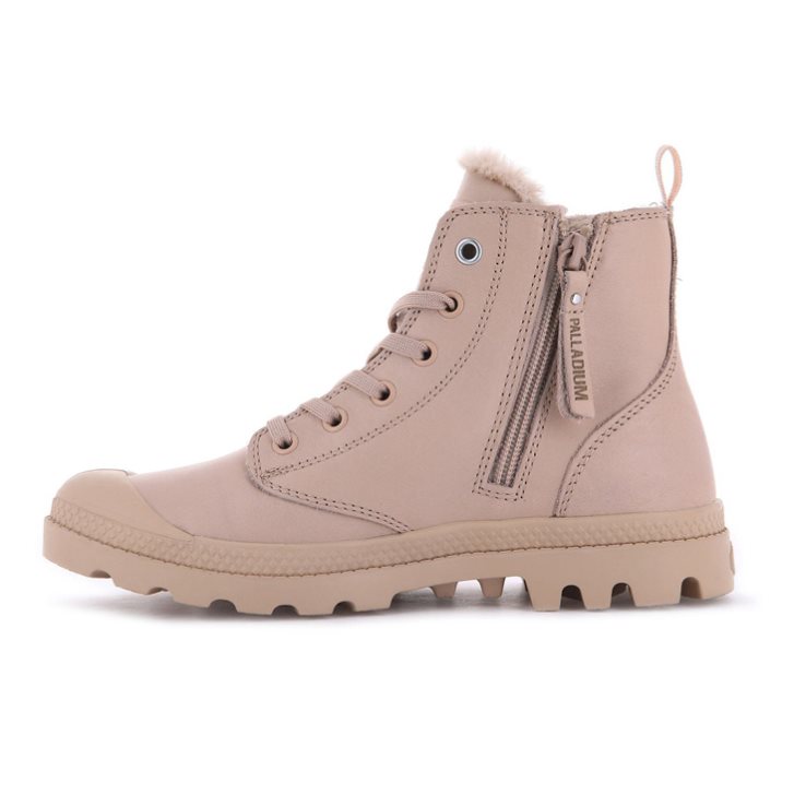 Bottes Palladium Pampa Hi Zip Leather S Femme Rose | FR JLY629M